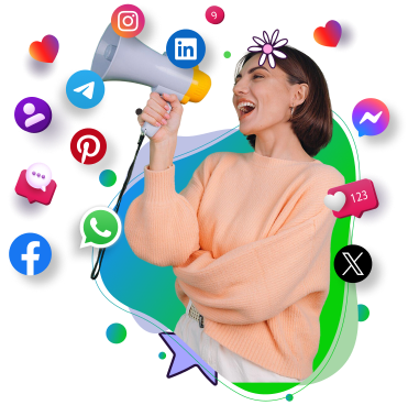 Young woman promoting social media advertising in Boise through multiple digital platforms with Tetonix